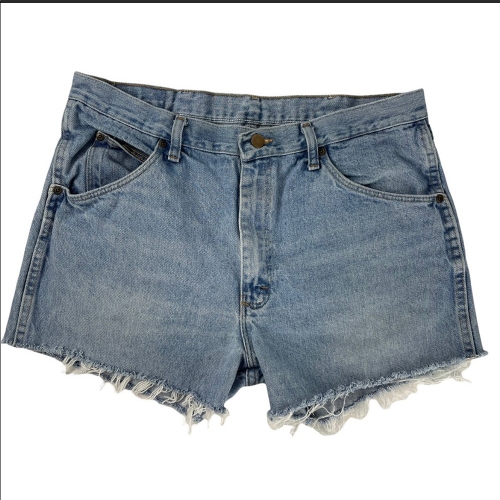 Wrangler high rise cotton cutoff denim jean shorts